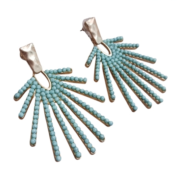 St. Armands Jewelry - St. Armands Sunburst Turquoise Bead Dangle Earrings